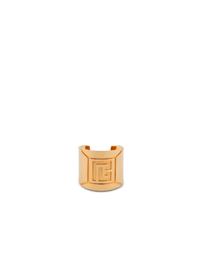 Balmain Tubular PB Ring Gold Men Fashion Jewelry