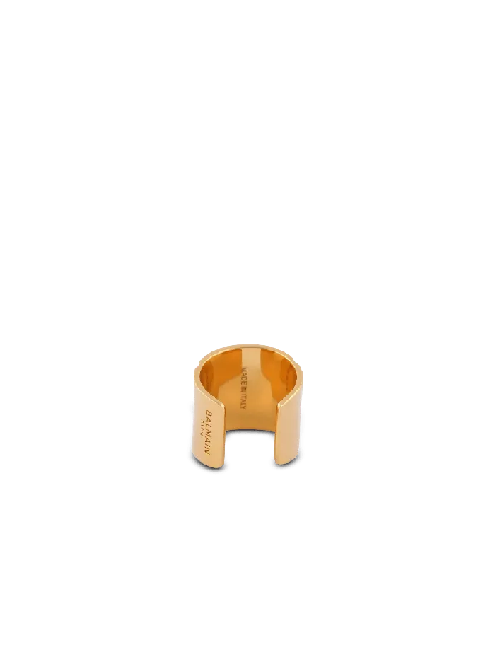 Balmain Tubular PB Ring Gold Men Fashion Jewelry