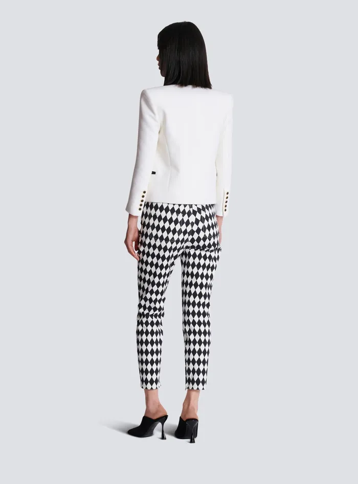 Balmain Twotone Edgetoedge Jacket With 6 Buttons White Women Jackets And Blazers