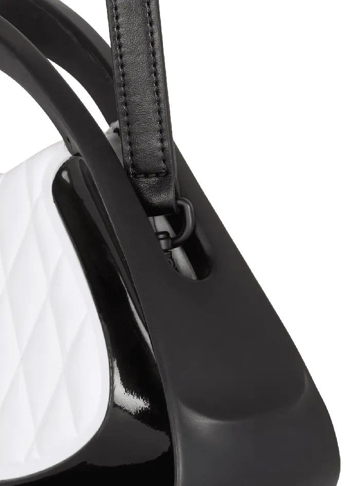 Balmain Twotone Quilted Small Jolie Madame Bag White Women Mini Bags