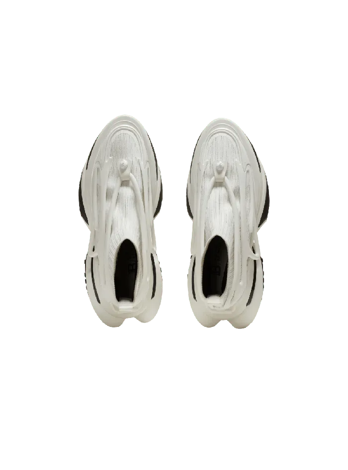 Balmain Unicorn Hightop Sneakers In Mesh And Leather White Men Sneakers