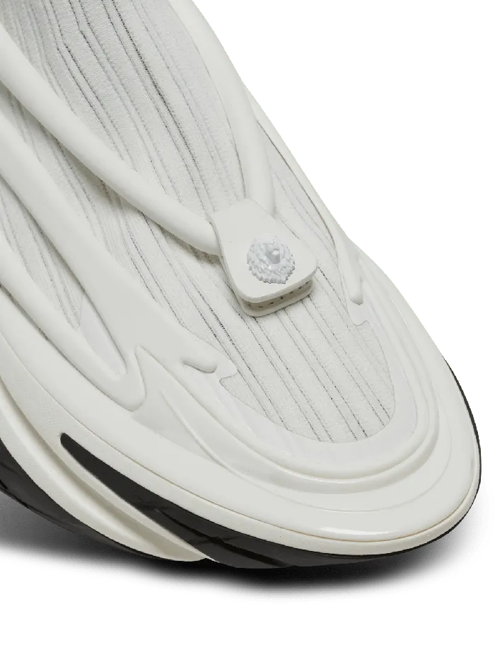 Balmain Unicorn Hightop Sneakers In Mesh And Leather White Men Sneakers