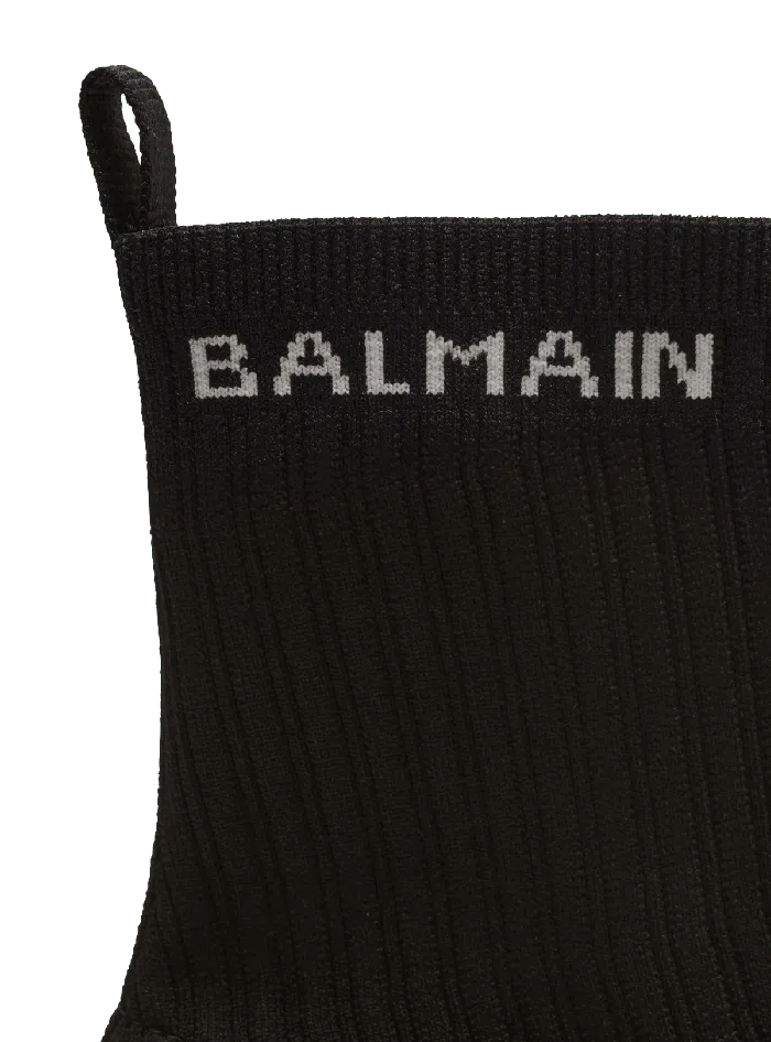 Balmain Unicorn Knit And Rubber Sneakers Black Men Sneakers