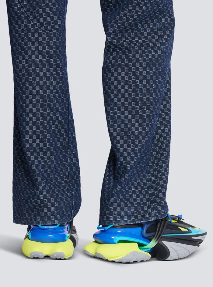 Balmain Unicorn Sneakers In Neoprene And Leather Multicolor Men Sneakers