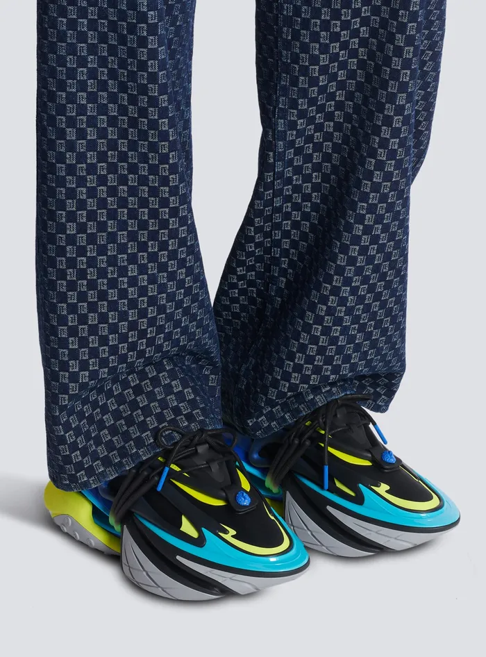 Balmain Unicorn Sneakers In Neoprene And Leather Multicolor Men Sneakers