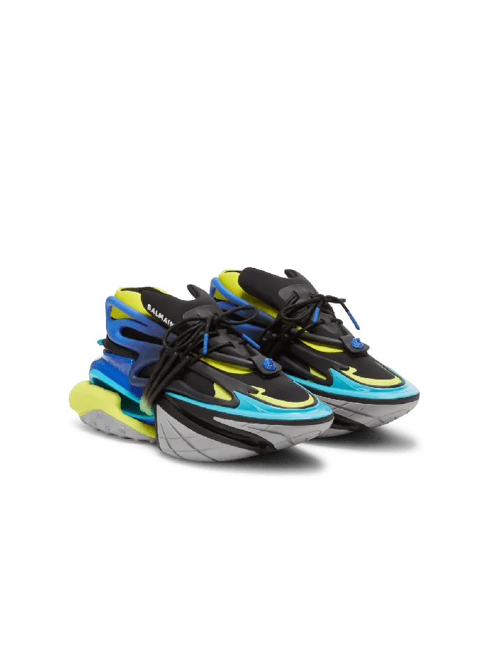Balmain Unicorn Sneakers In Neoprene And Leather Multicolor Men Sneakers
