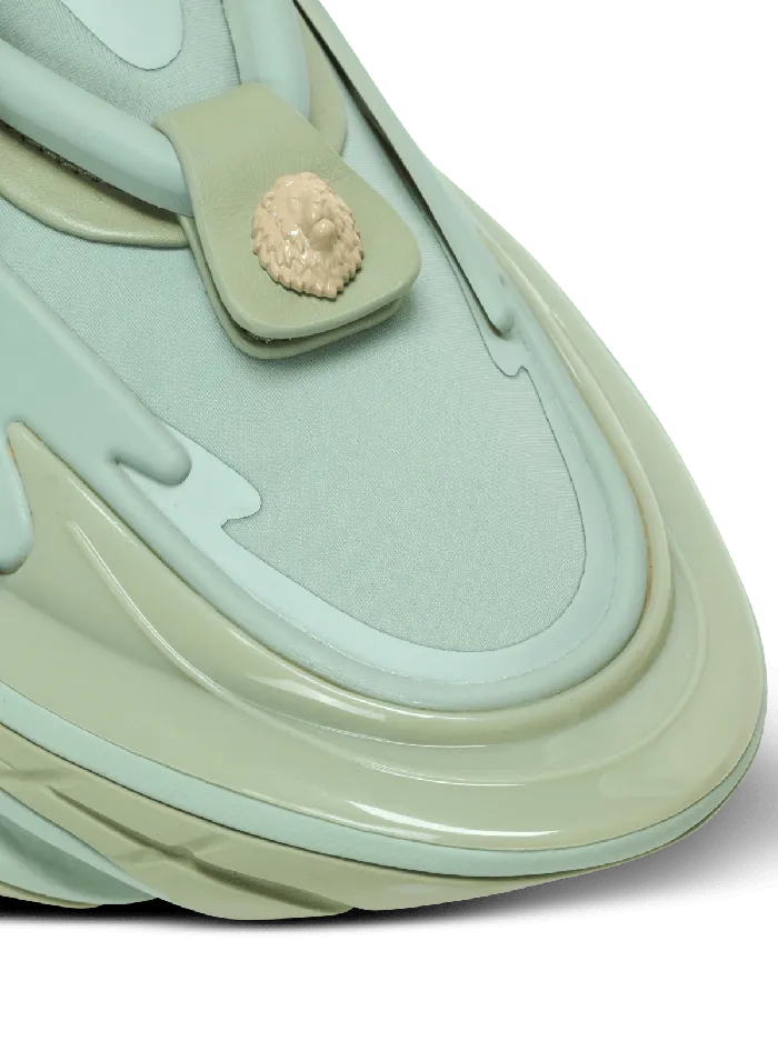 Balmain Unicorn Trainers In Neoprene And Calfskin Green Women Sneakers
