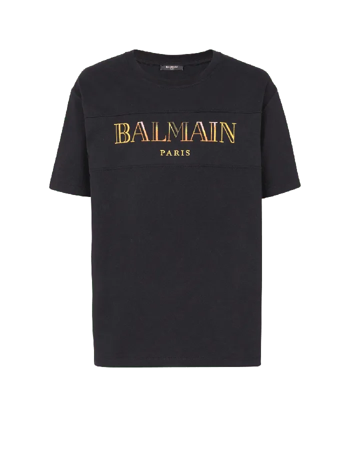 Balmain Vintage Embroidered Tshirt Black Men TShirts
