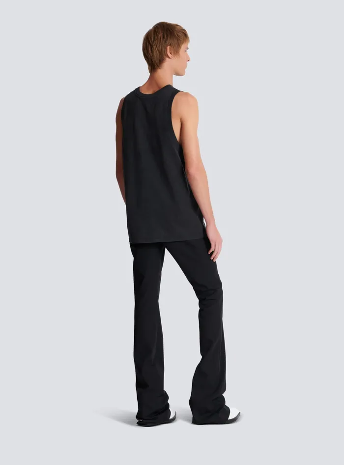 Balmain Vintage Embroidered Tank Top Grey Men TShirts