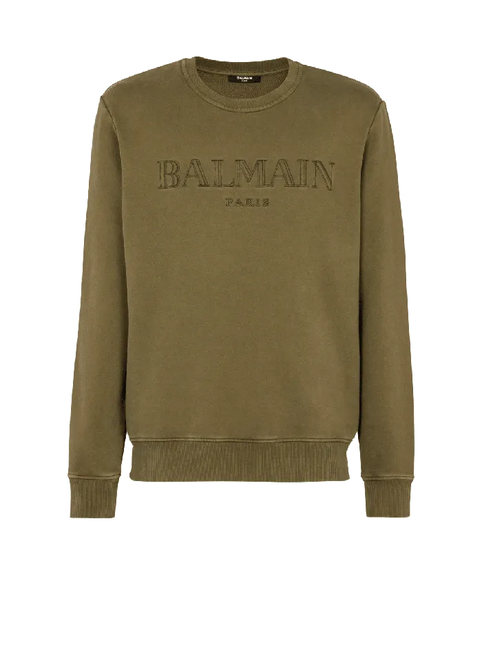 Balmain Vintage Sweatshirt Khaki Men Sweatshirts