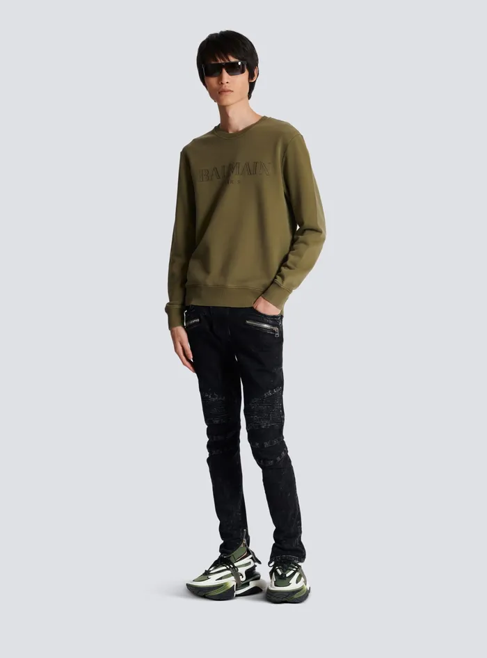 Balmain Vintage Sweatshirt Khaki Men Sweatshirts