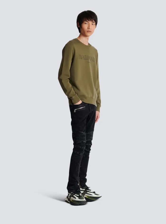Balmain Vintage Sweatshirt Khaki Men Sweatshirts