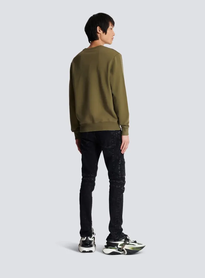 Balmain Vintage Sweatshirt Khaki Men Sweatshirts