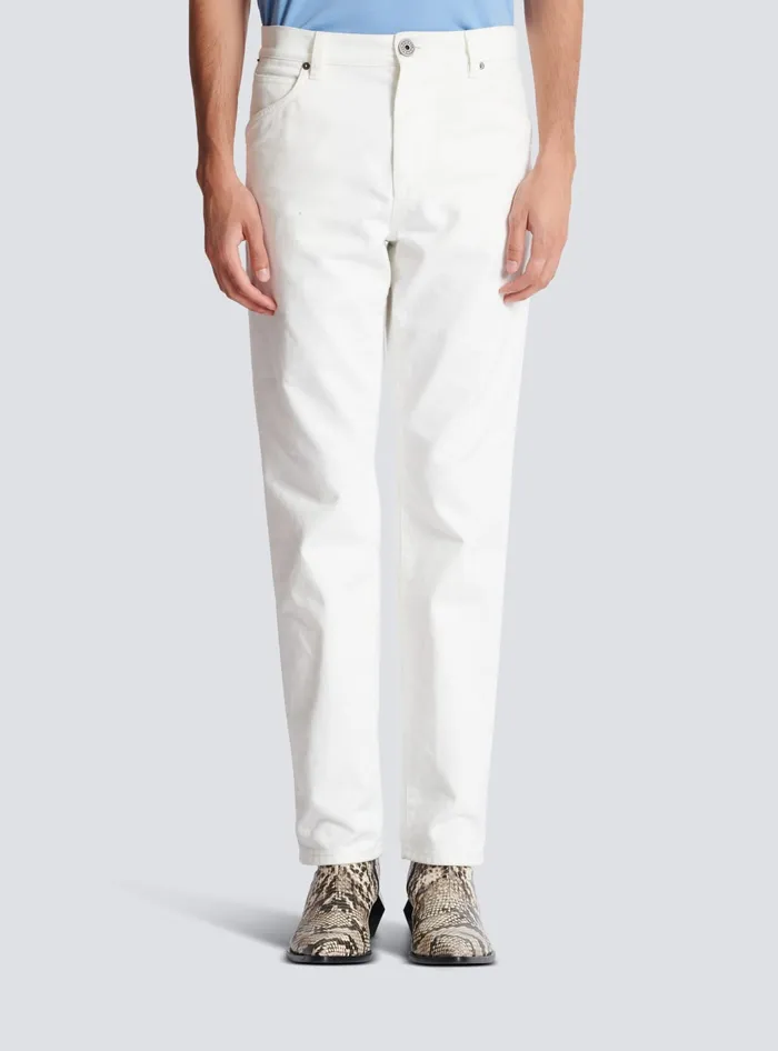 Balmain White Denim Jeans White Men Denim