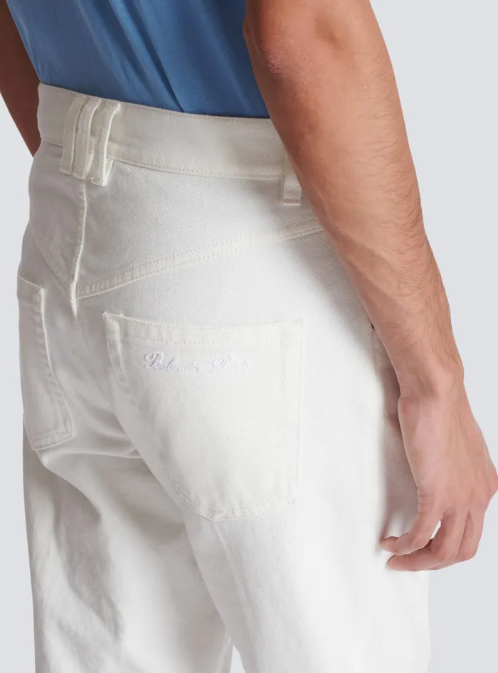 Balmain White Denim Jeans White Men Denim