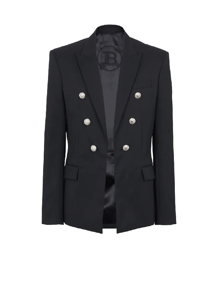 Balmain Wool 6button Jacket Black Men Jackets And Blazers