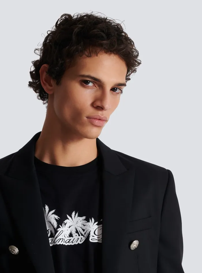 Balmain Wool 6button Jacket Black Men Jackets And Blazers