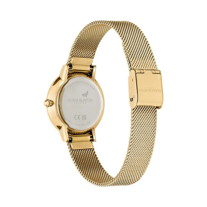 Bee Watches Women Olivia Burton 28mm Bee Ultra Slim Gold Mesh Watch