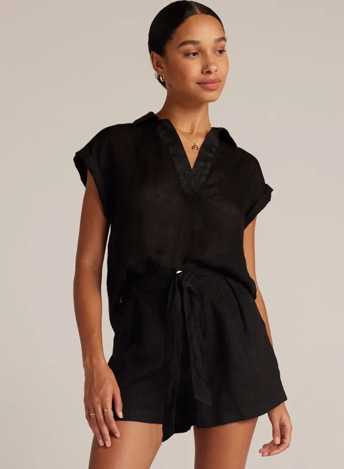 Belted Pleat Front Short 8211 Black Women Bella Dahl Shorts