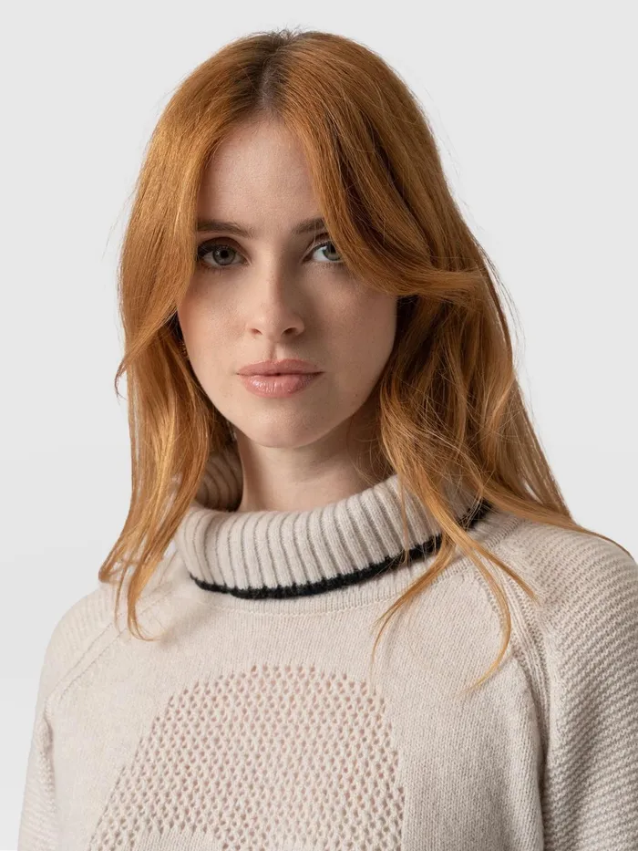 Blake Cashmere Skull Sweater 8211 Cream Cream Women Saint And Sofia Knitwear