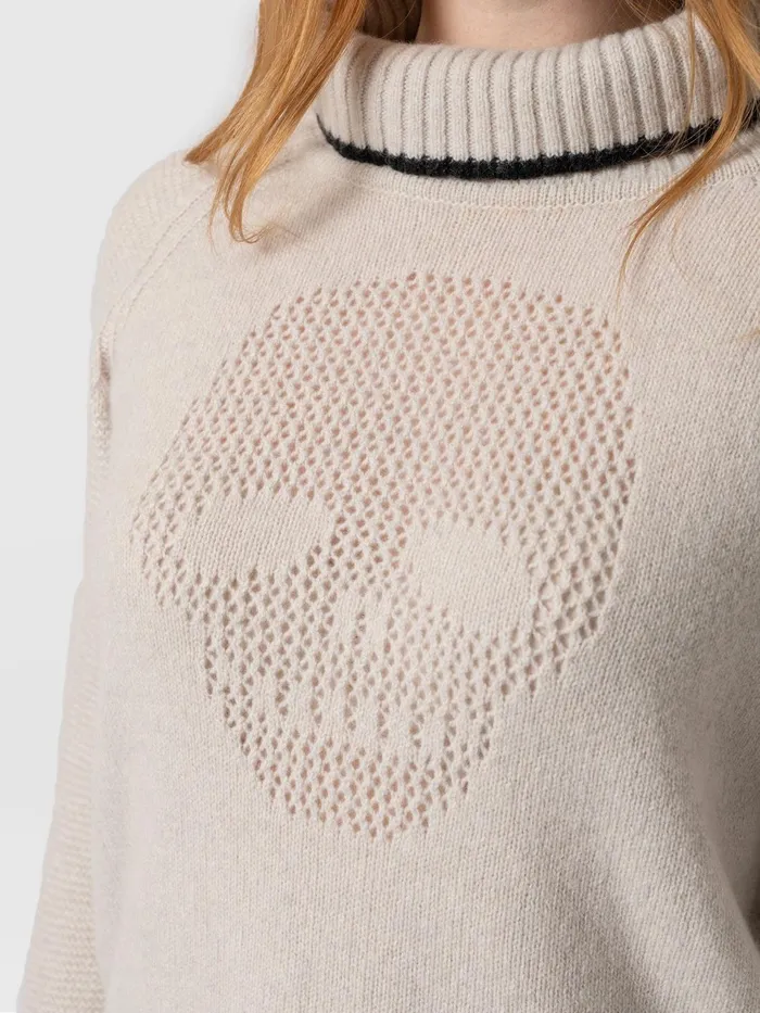 Blake Cashmere Skull Sweater 8211 Cream Cream Women Saint And Sofia Knitwear