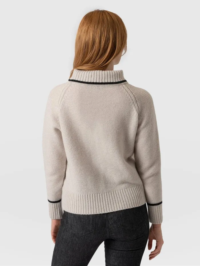Blake Cashmere Skull Sweater 8211 Cream Cream Women Saint And Sofia Knitwear