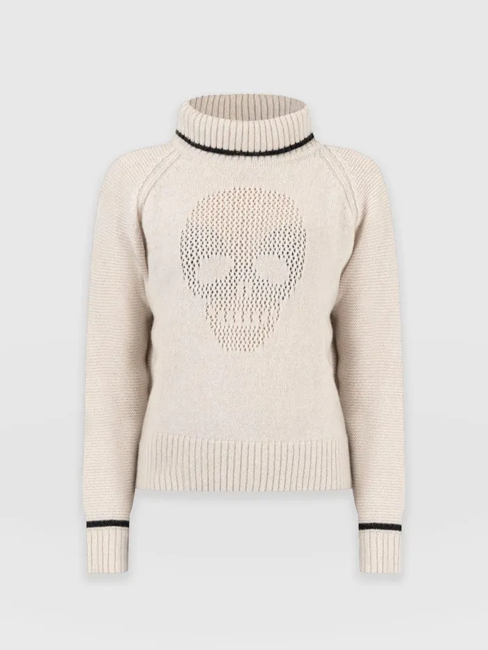 Blake Cashmere Skull Sweater 8211 Cream Cream Women Saint And Sofia Knitwear