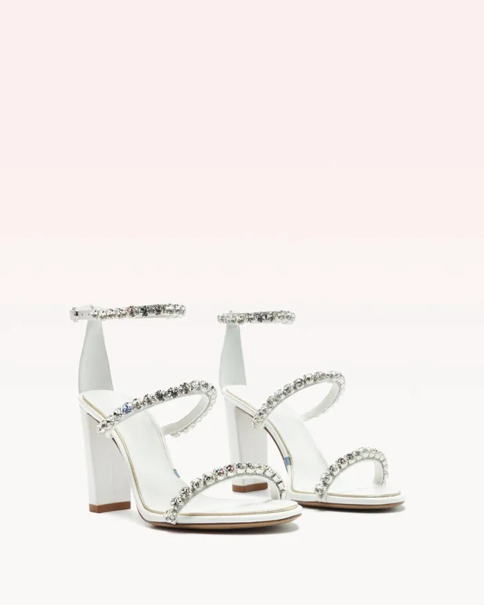 Block Heel Wedding Sandals 8211 Alexa Crystals Bridal 90 White 8211 Alexandre Birman Bridal White Women Alexandre Birman Sandals