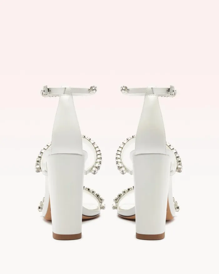 Block Heel Wedding Sandals 8211 Alexa Crystals Bridal 90 White 8211 Alexandre Birman Bridal White Women Alexandre Birman Sandals