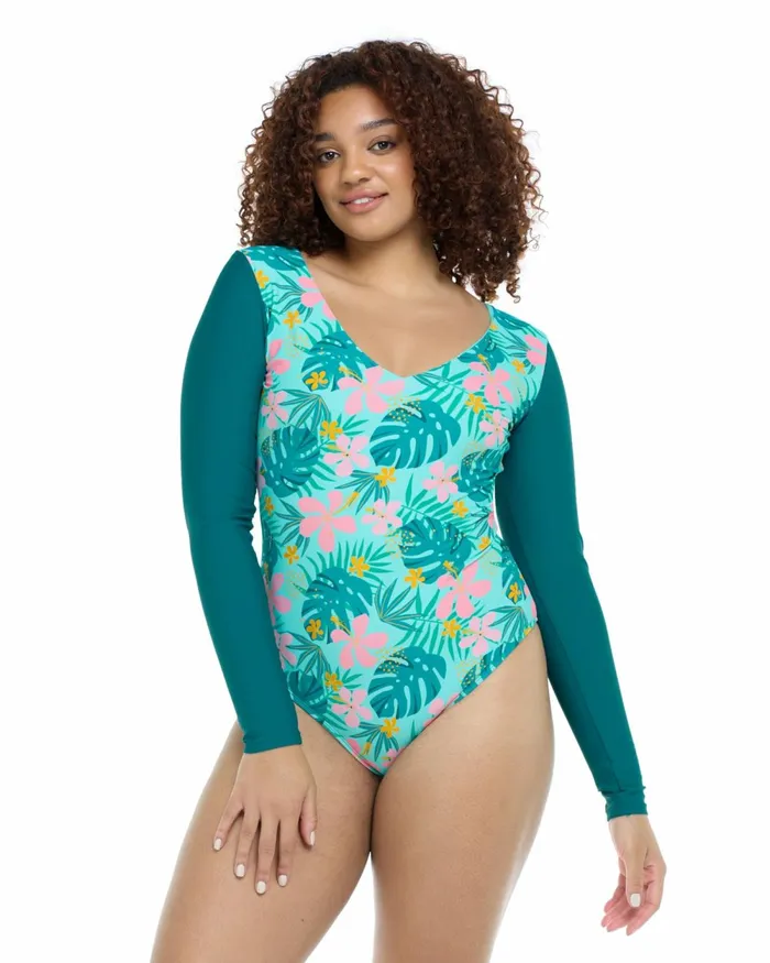 Body Glove Longsleeve Swimsuits Flor Nove Chloe OnePiece Swimsuit 8211 Flor Nove Sea Mist 8211 Women