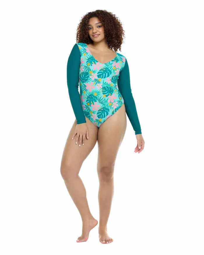 Body Glove Longsleeve Swimsuits Flor Nove Chloe OnePiece Swimsuit 8211 Flor Nove Sea Mist 8211 Women