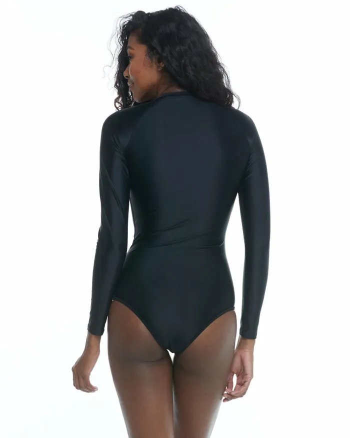 Body Glove Longsleeve Swimsuits Smoothies Channel CrossOver Long Sleeve Swimsuit 8211 Black 8211 Women