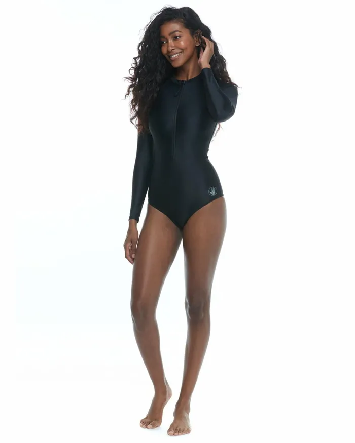 Body Glove Longsleeve Swimsuits Smoothies Channel CrossOver Long Sleeve Swimsuit 8211 Black 8211 Women