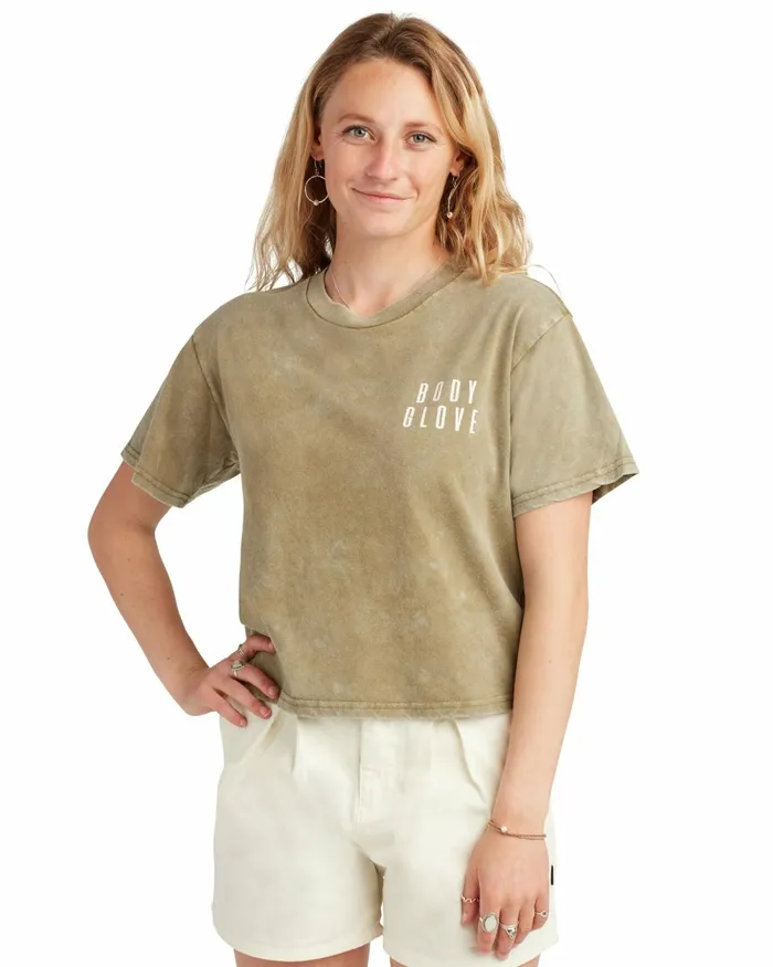 Body Glove New Arrivals Essentials Mineral Wash TShirt 8211 Fern 8211 Women