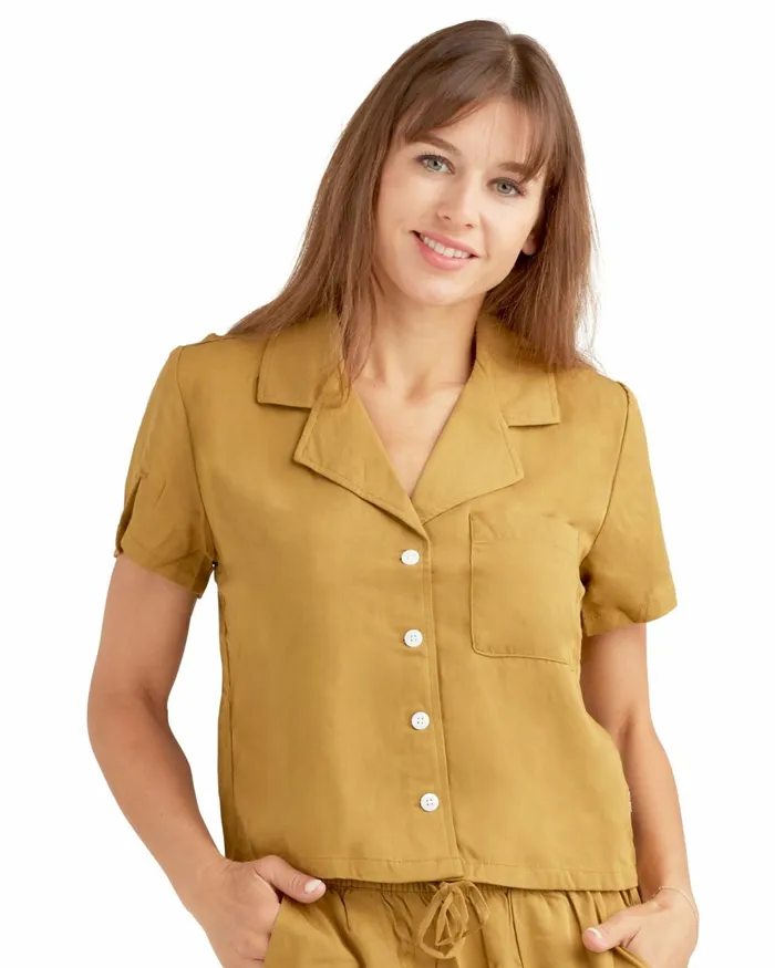 Body Glove New Arrivals Just Be You ButtonUp Shirt 8211 Sand 8211 Women