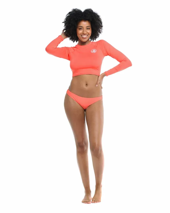 Body Glove Rash Guards Sun Protection Smoothies Let It Be CrossOver Rash Guard 8211 Sunset 8211 Women