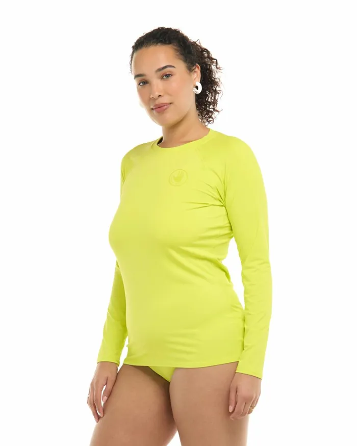 Body Glove Rash Guards Sun Protection Smoothies Sleek Long Sleeve Rashguard 8211 Key Lime 8211 Women
