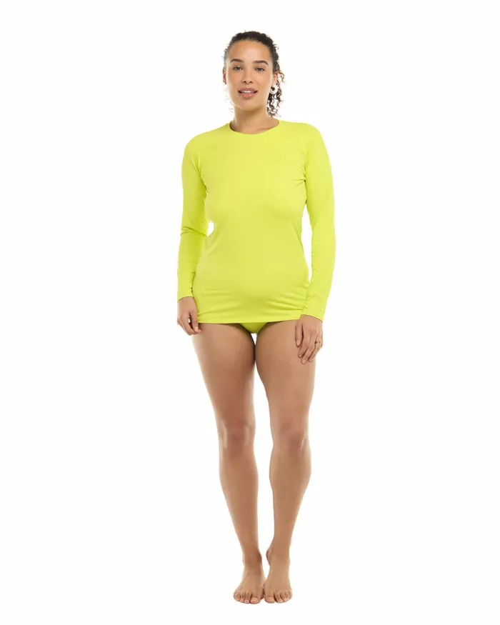 Body Glove Rash Guards Sun Protection Smoothies Sleek Long Sleeve Rashguard 8211 Key Lime 8211 Women