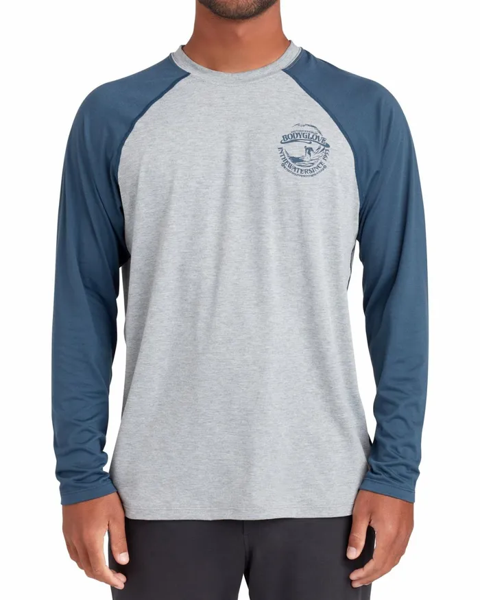 Body Glove Sun Protection LongSleeved Raglan UPF 50 TShirt 8211 Heather 8211 Men