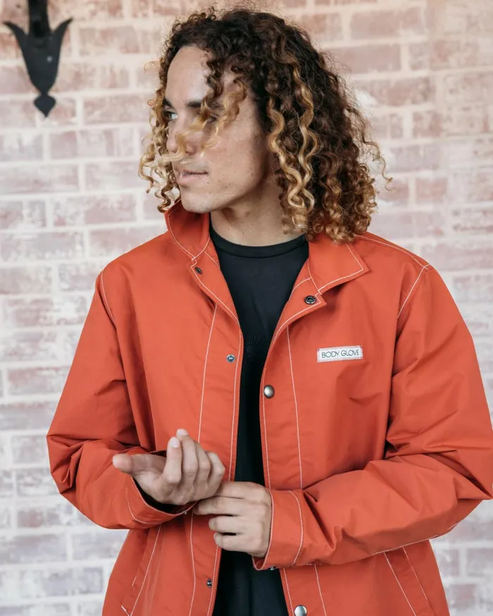 Body Glove Sweatshirts and Jackets Road Trippin039 Coaches Jacket 8211 Burnt Brick 8211 Men Body Glove Sweatshirts and Jackets Road Trippin039 Coaches Jacket 8211 Burnt Brick 8211 Men