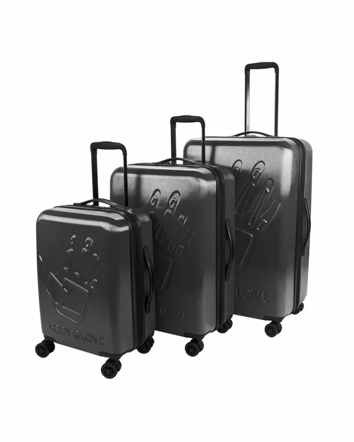 Body Glove Travel Luggage Redondo 3Piece Hardside Spinner Luggage Set 8211 Charcoal Haze 8211 Accessories