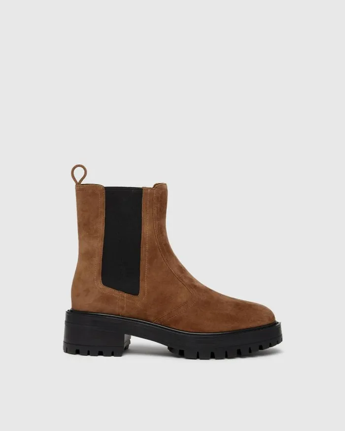 Boots Women PAIGE Bowie Ankle Boot 8211 Truffle Suede