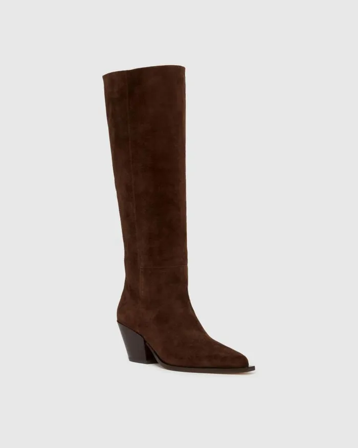 Boots Women PAIGE Lillian Boot 8211 Chocolate Suede Boots Women PAIGE Lillian Boot 8211 Chocolate Suede