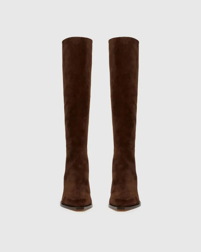 Boots Women PAIGE Lillian Boot 8211 Chocolate Suede Boots Women PAIGE Lillian Boot 8211 Chocolate Suede