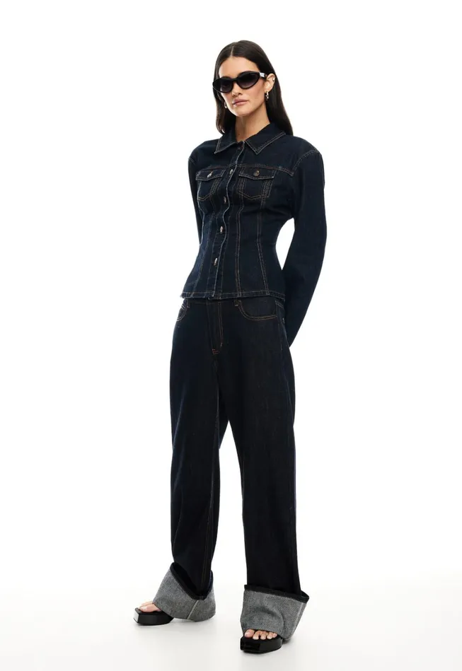 Bottoms Women Lioness Fashion TOP MODEL CUFFED JEAN Dark Denim Bottoms Women Lioness Fashion TOP MODEL CUFFED JEAN Dark Denim