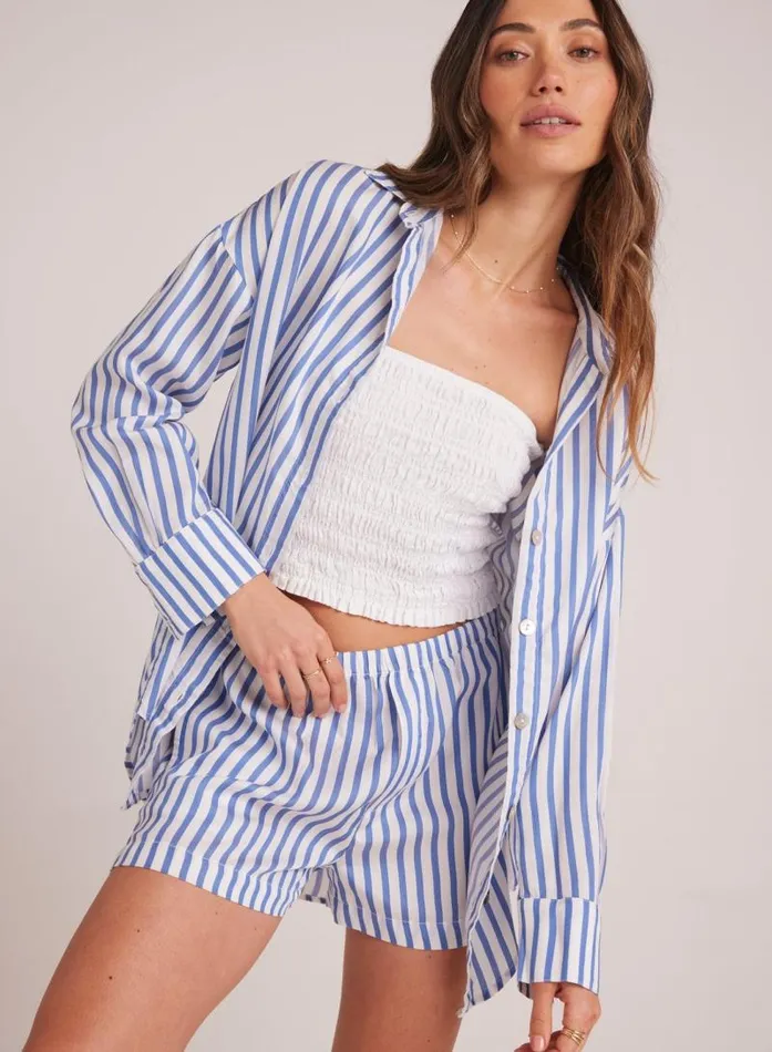 Boyfriend Button Down 8211 Bahia Breeze Stripe Women Bella Dahl Long Sleeve Boyfriend Button Down 8211 Bahia Breeze Stripe Women Bella Dahl Long Sleeve