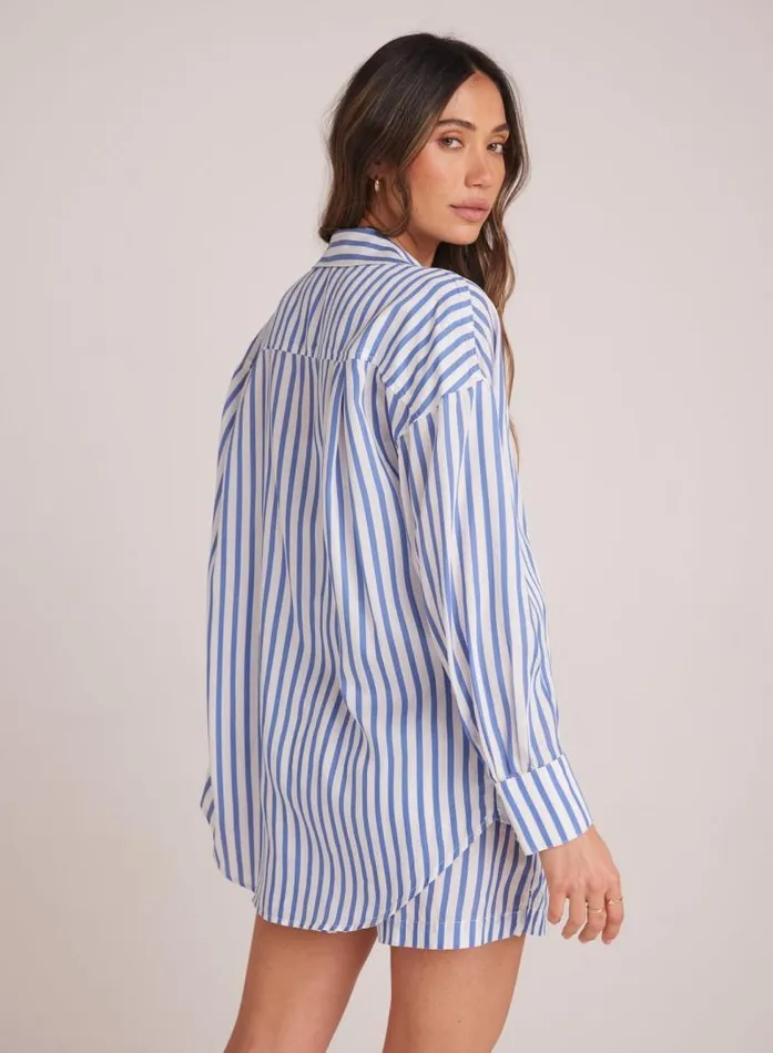 Boyfriend Button Down 8211 Bahia Breeze Stripe Women Bella Dahl Long Sleeve Boyfriend Button Down 8211 Bahia Breeze Stripe Women Bella Dahl Long Sleeve