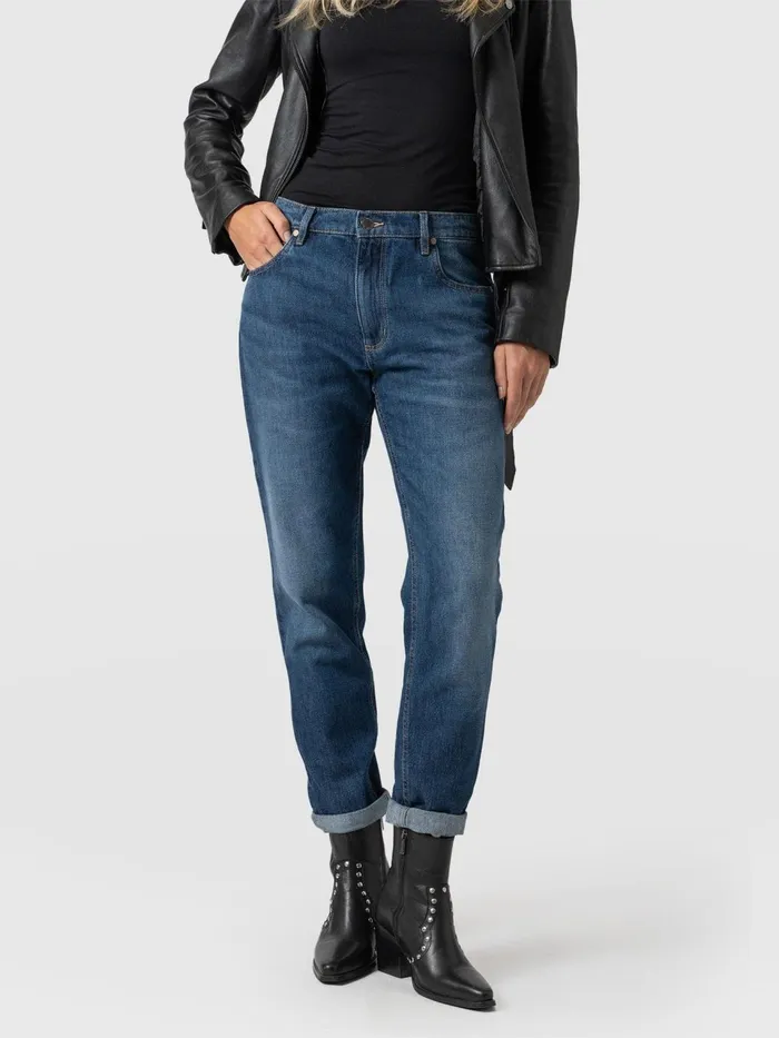 Boyfriend Jeans 8211 Mid Blue Mid Blue Women Saint And Sofia Denim and Jeans