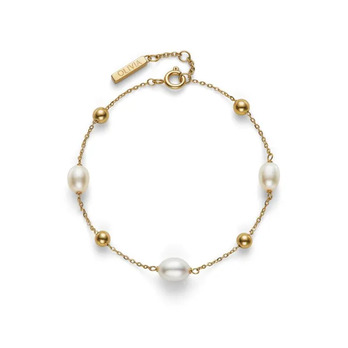 Bracelets Women Olivia Burton By The Sea Pearl Gold Plated Bracelet