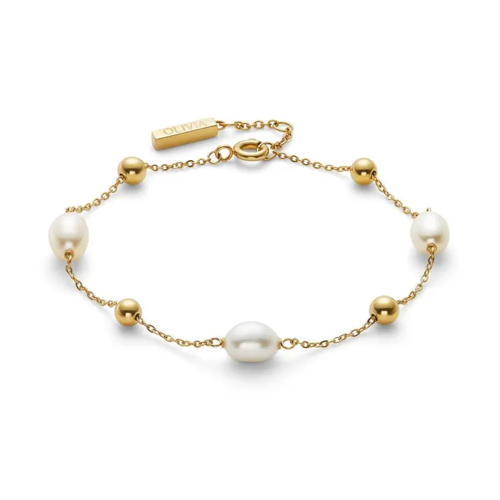 Bracelets Women Olivia Burton By The Sea Pearl Gold Plated Bracelet